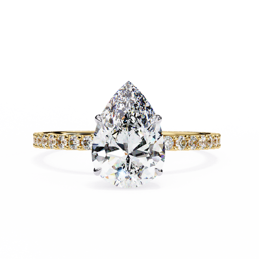 Renu Pear Solitaire Ring Lab Grown Diamond