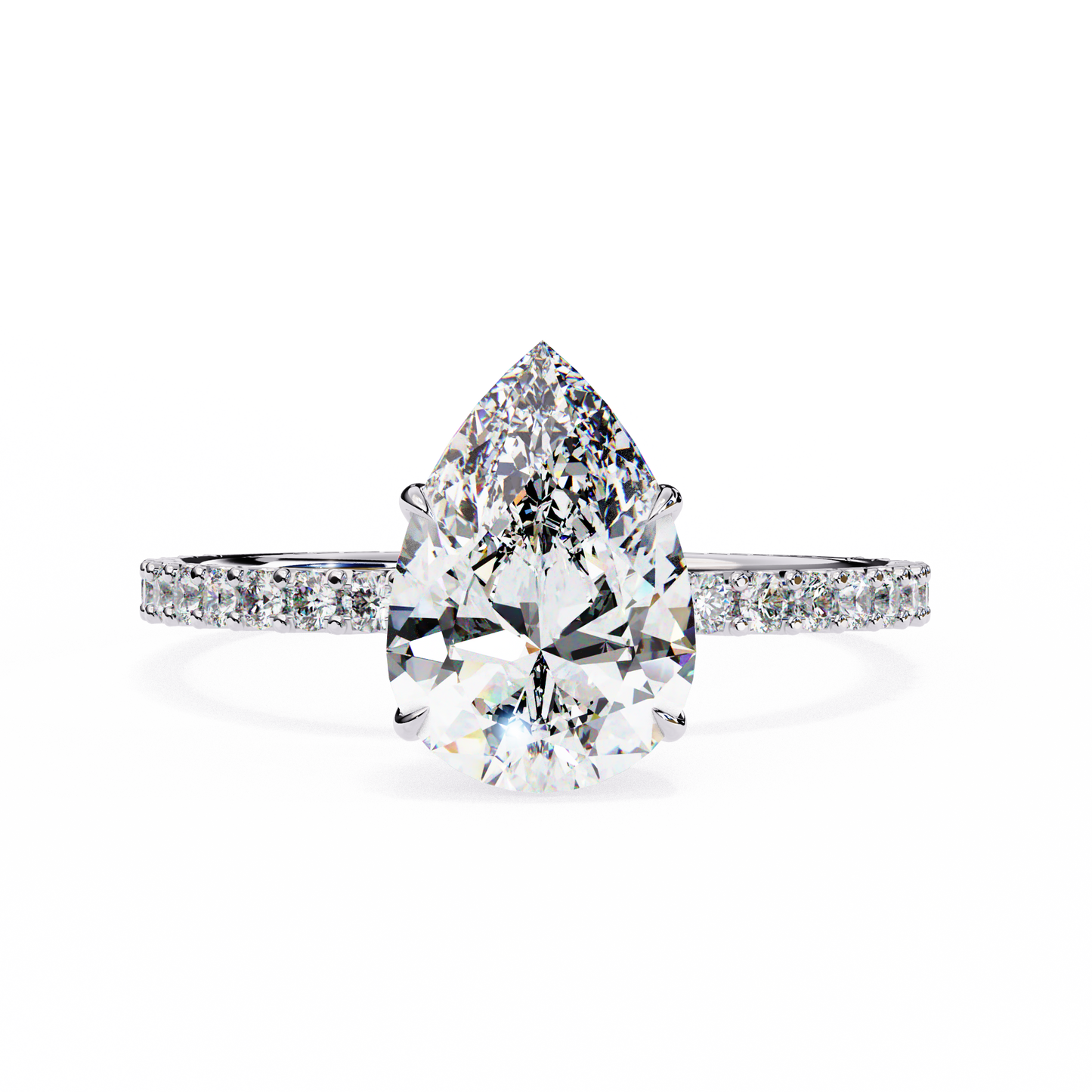 Renu Pear Solitaire Ring Lab Grown Diamond