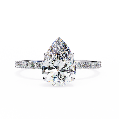 Renu Pear Solitaire Ring Lab Grown Diamond