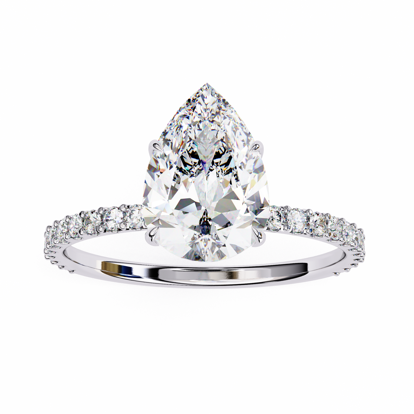 Renu Pear Solitaire Ring Lab Grown Diamond