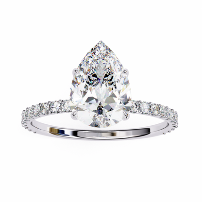 Renu Pear Solitaire Ring Lab Grown Diamond
