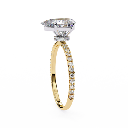 Renu Pear Solitaire Ring Lab Grown Diamond
