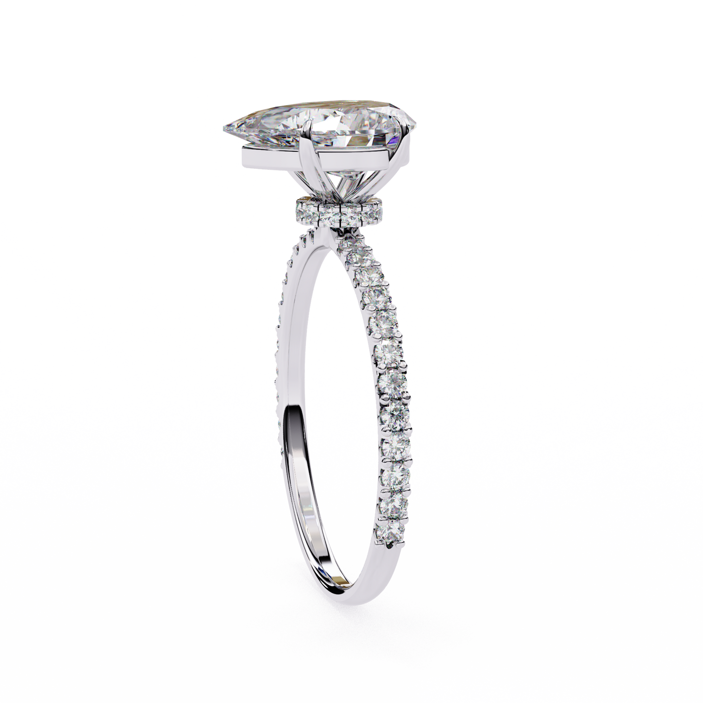 Renu Pear Solitaire Ring Lab Grown Diamond