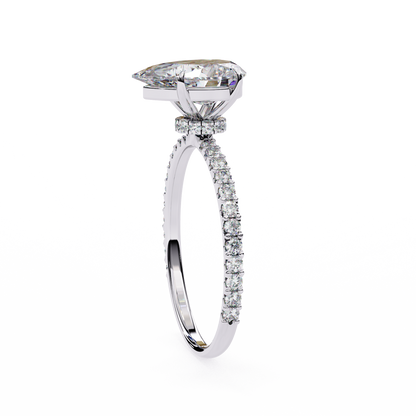 Renu Pear Solitaire Ring Lab Grown Diamond
