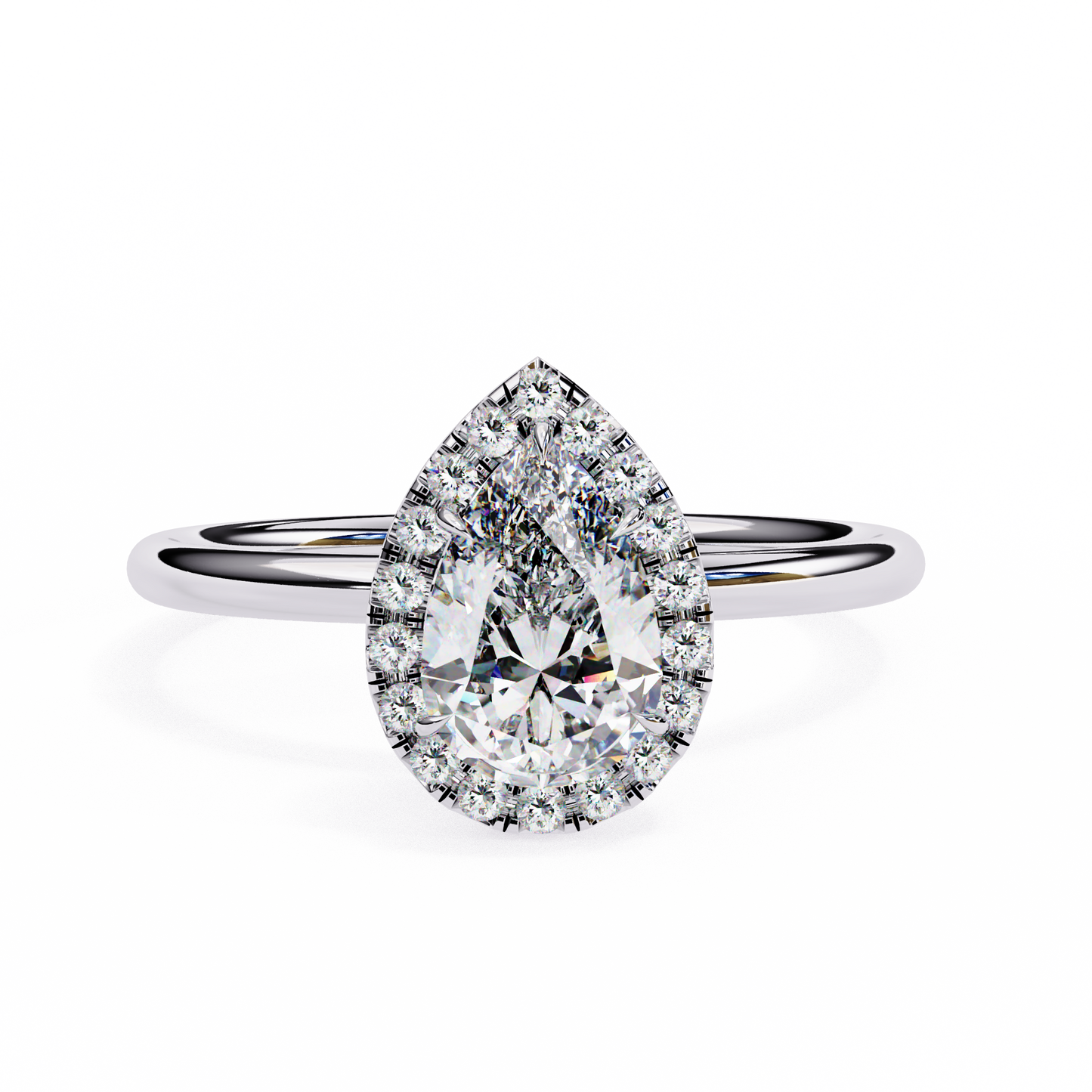 Neera Pear Solitaire Ring Lab Grown Diamond