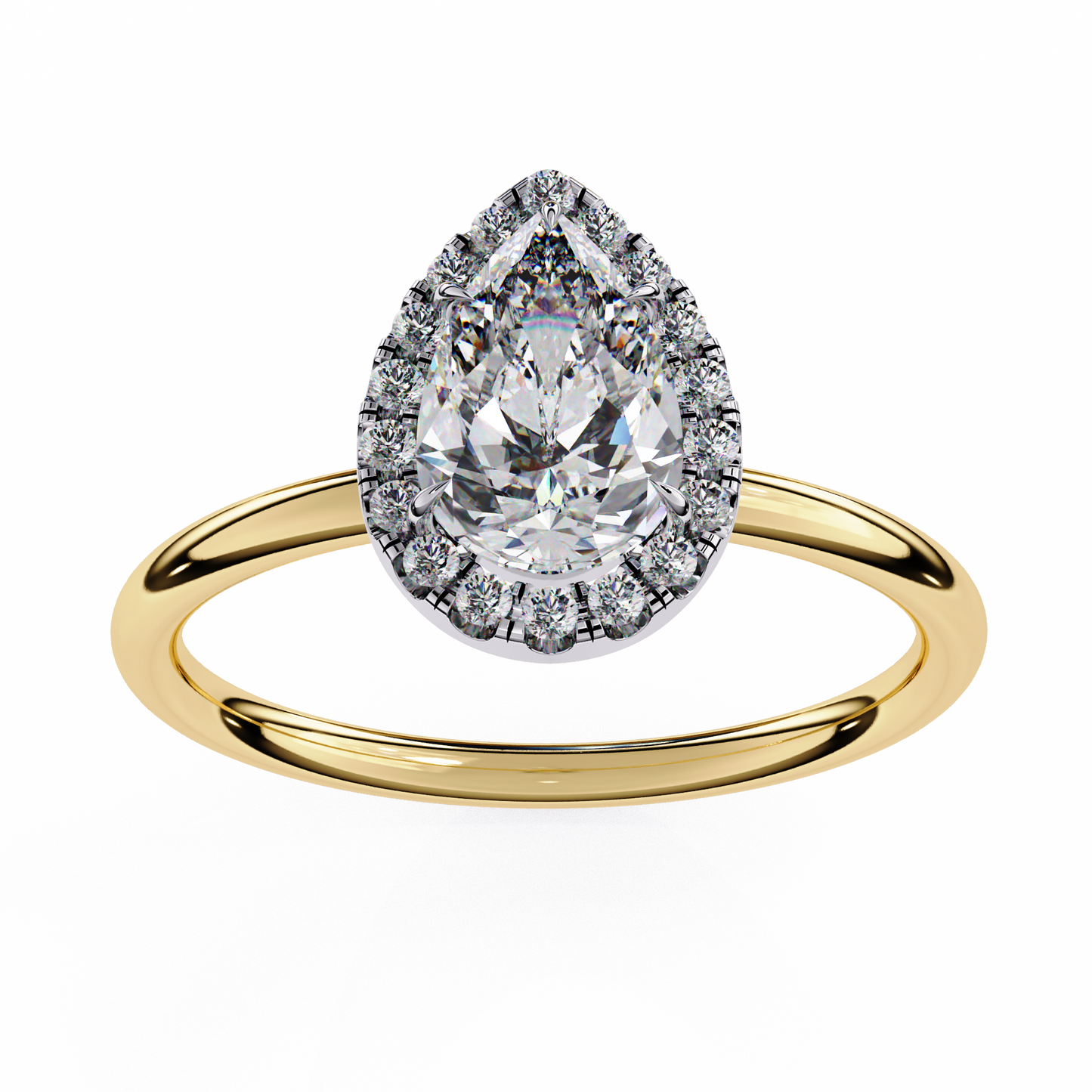 Neera Pear Solitaire Ring Lab Grown Diamond