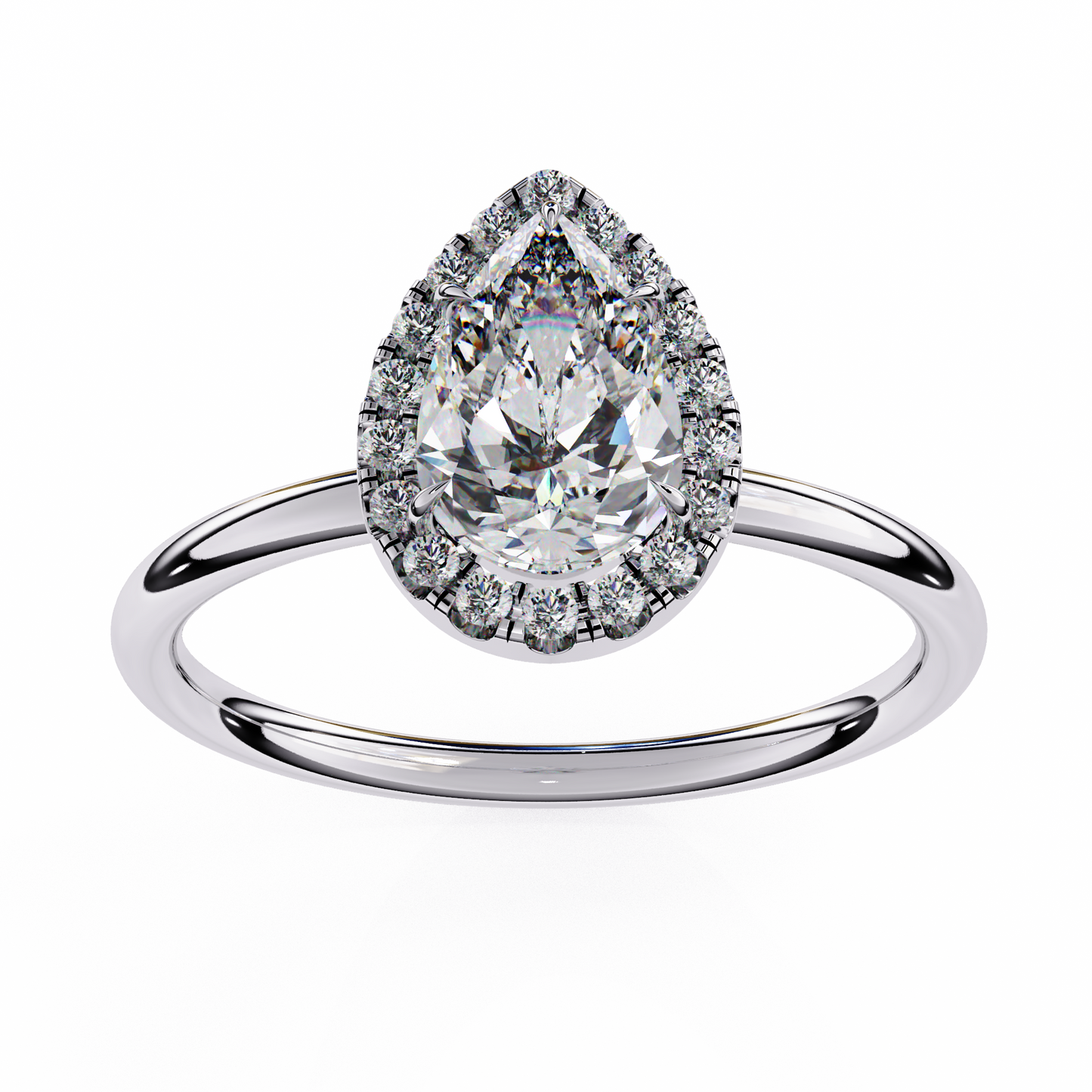 Neera Pear Solitaire Ring Lab Grown Diamond