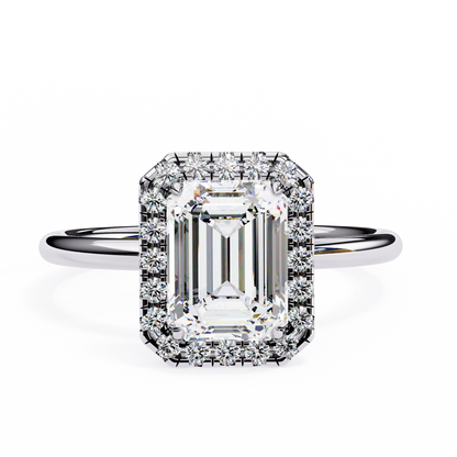 Urja Emerald Solitaire Ring Lab Grown Diamond