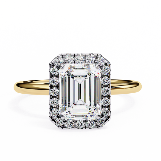 Urja Emerald Solitaire Ring Lab Grown Diamond