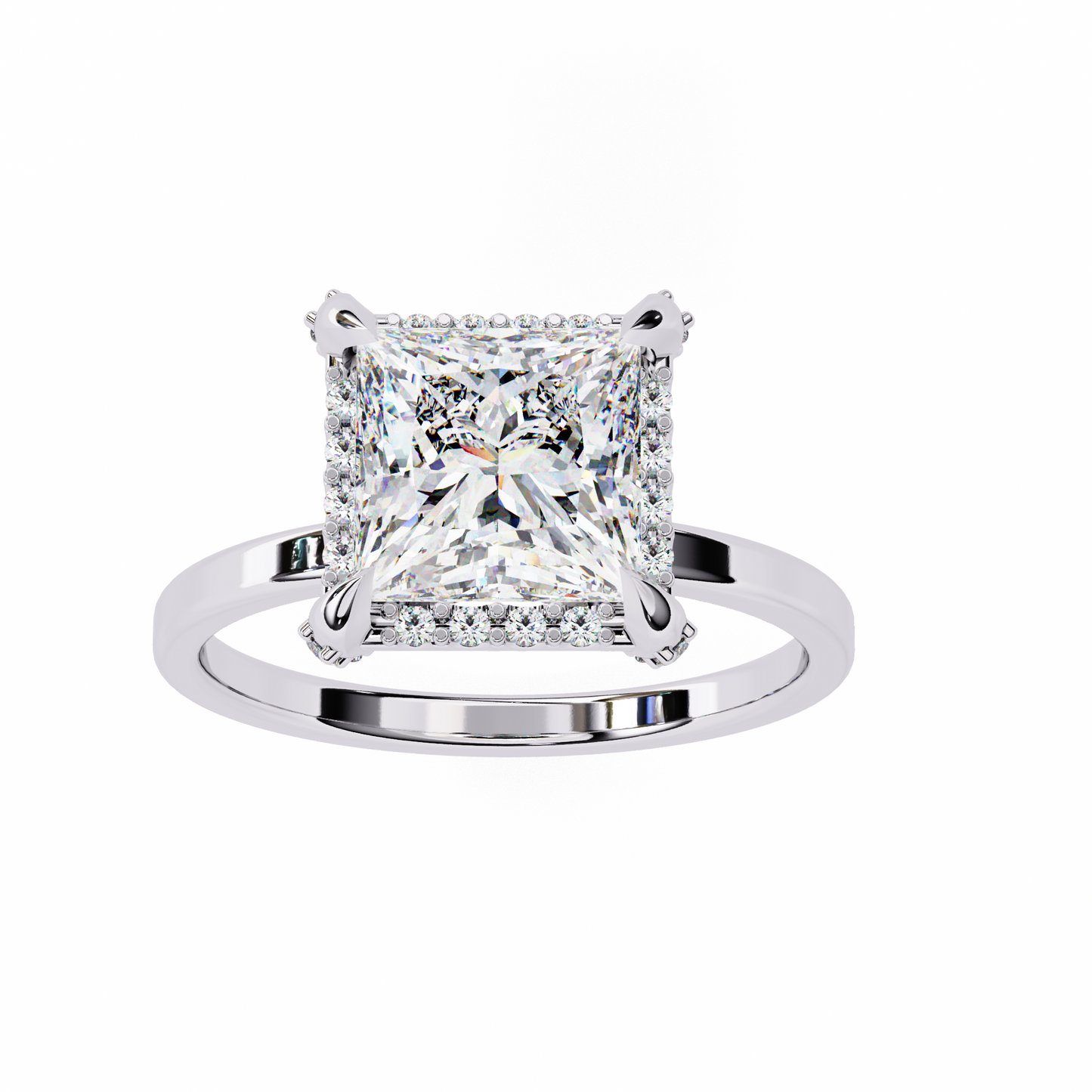 Nesha Princess Solitaire Ring Lab Grown Diamond