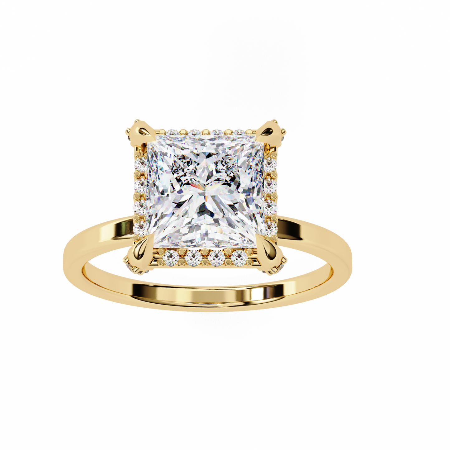Nesha Princess Solitaire Ring Lab Grown Diamond