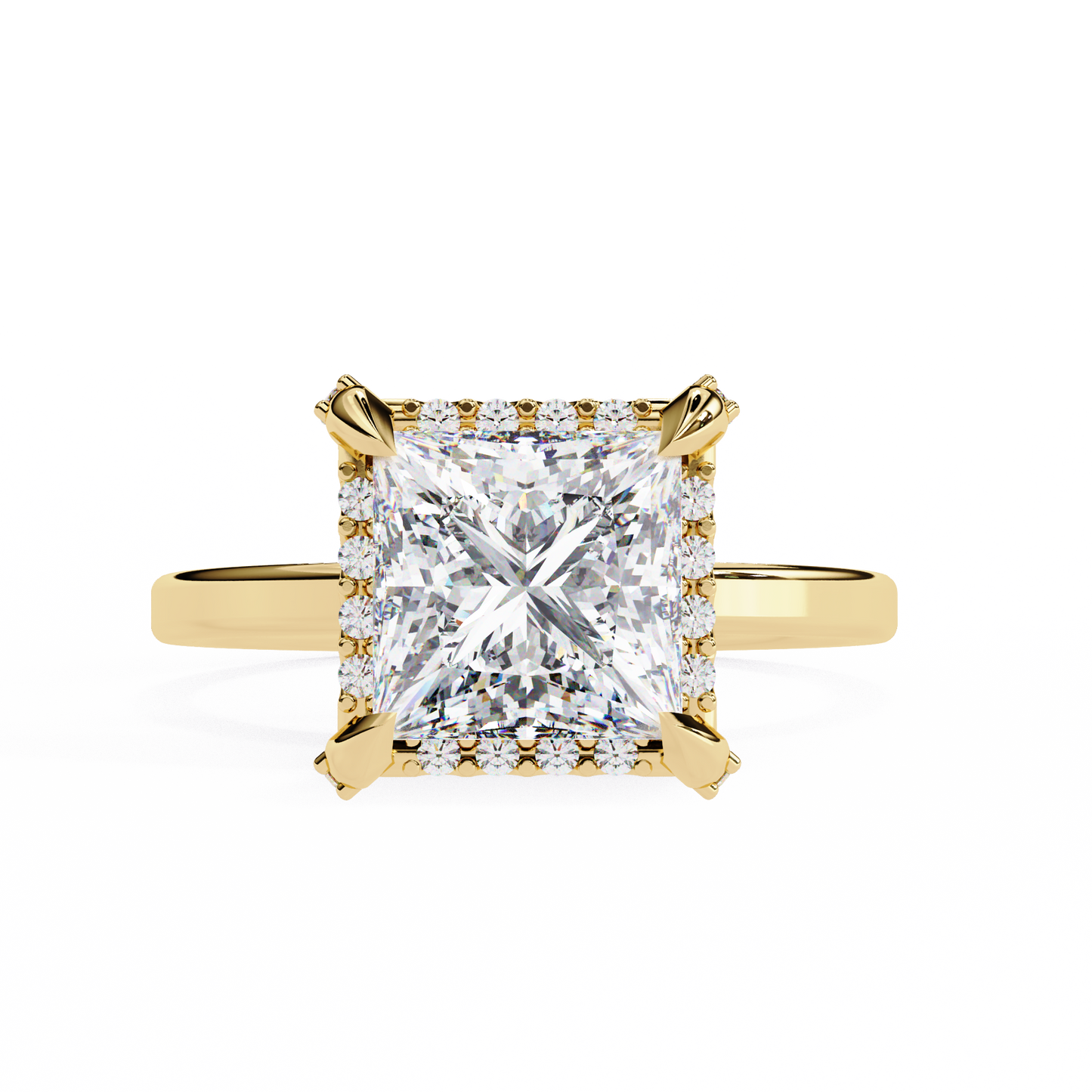 Nesha Princess Solitaire Ring Lab Grown Diamond