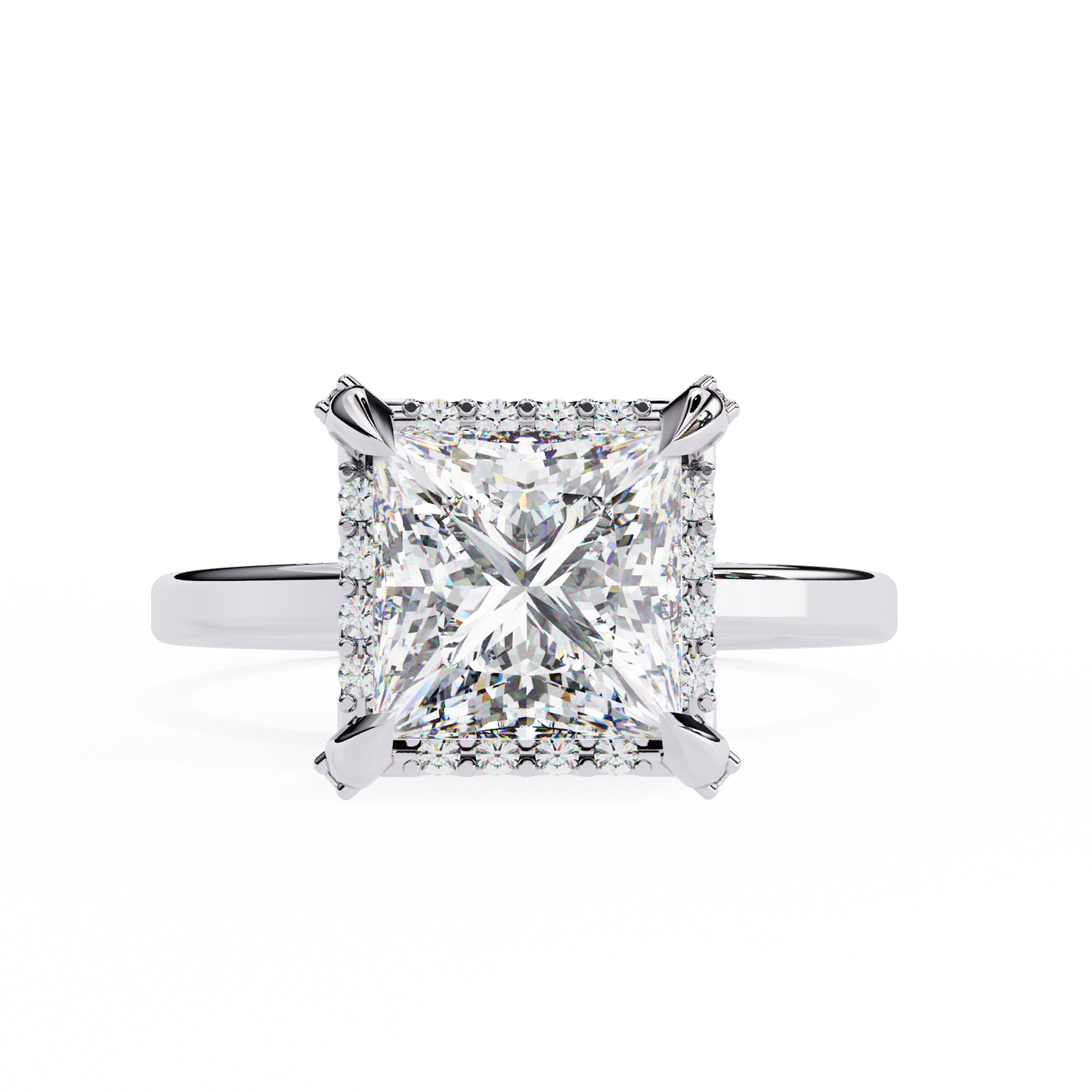 Nesha Princess Solitaire Ring Lab Grown Diamond
