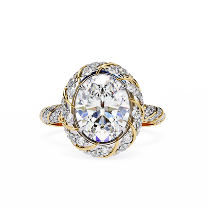 Juhi Oval Solitaire Ring Lab Grown Diamond