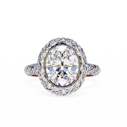 Juhi Oval Solitaire Ring Lab Grown Diamond