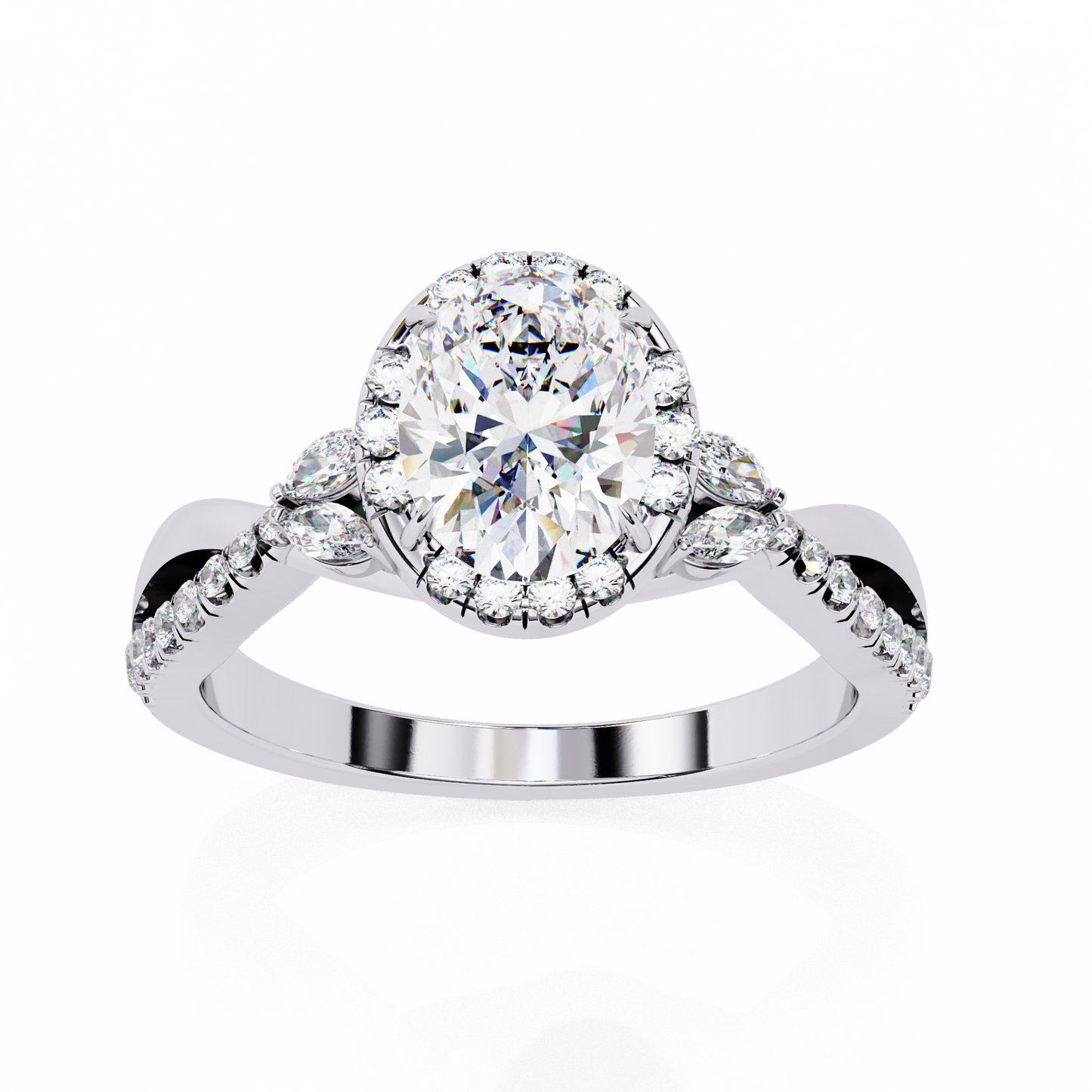 Diyaa Oval Solitaire Ring Lab Grown Diamond