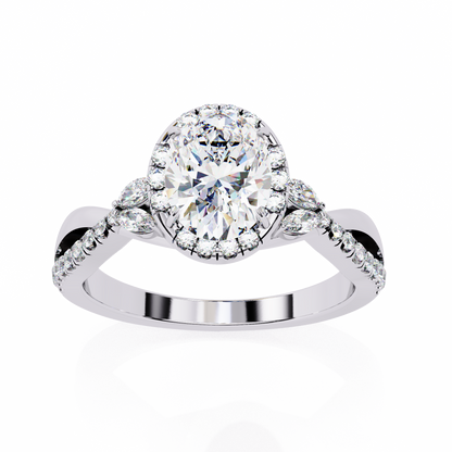 Diyaa Oval Solitaire Ring Lab Grown Diamond