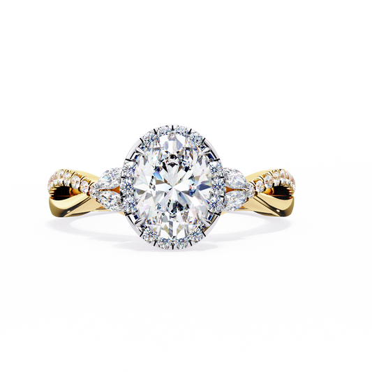 Diyaa Oval Solitaire Ring Lab Grown Diamond