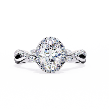 Diyaa Oval Solitaire Ring Lab Grown Diamond