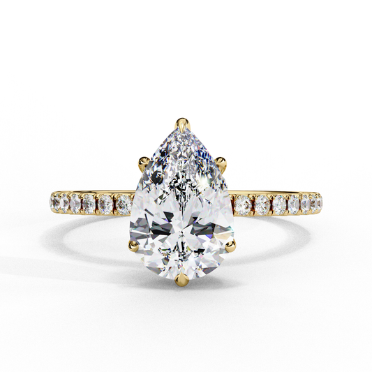Neya Pear Solitaire Ring Lab Grown Diamond