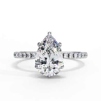 Neya Pear Solitaire Ring Lab Grown Diamond