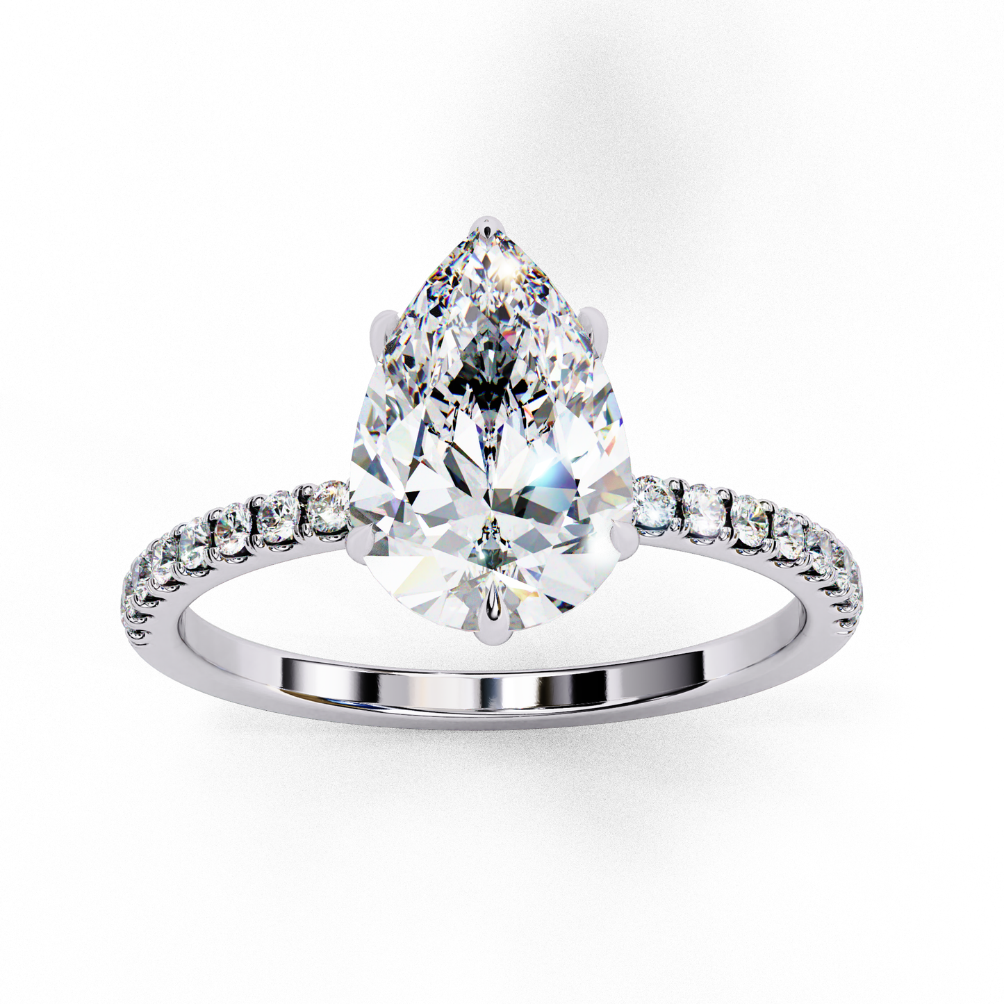 Neya Pear Solitaire Ring Lab Grown Diamond