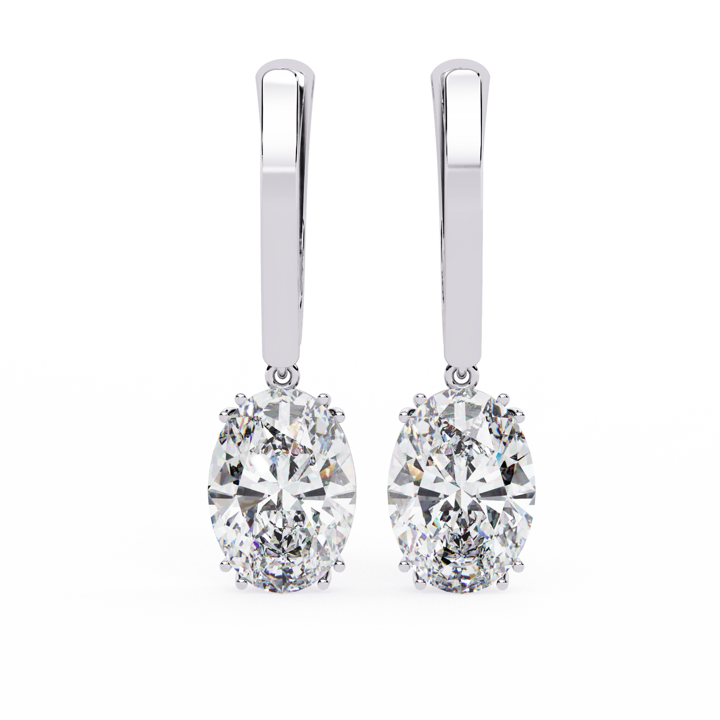 Oval Solitaire Lab Grown Diamond Hoop