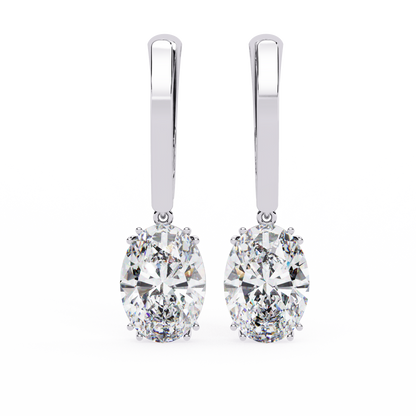 Oval Solitaire Lab Grown Diamond Hoop