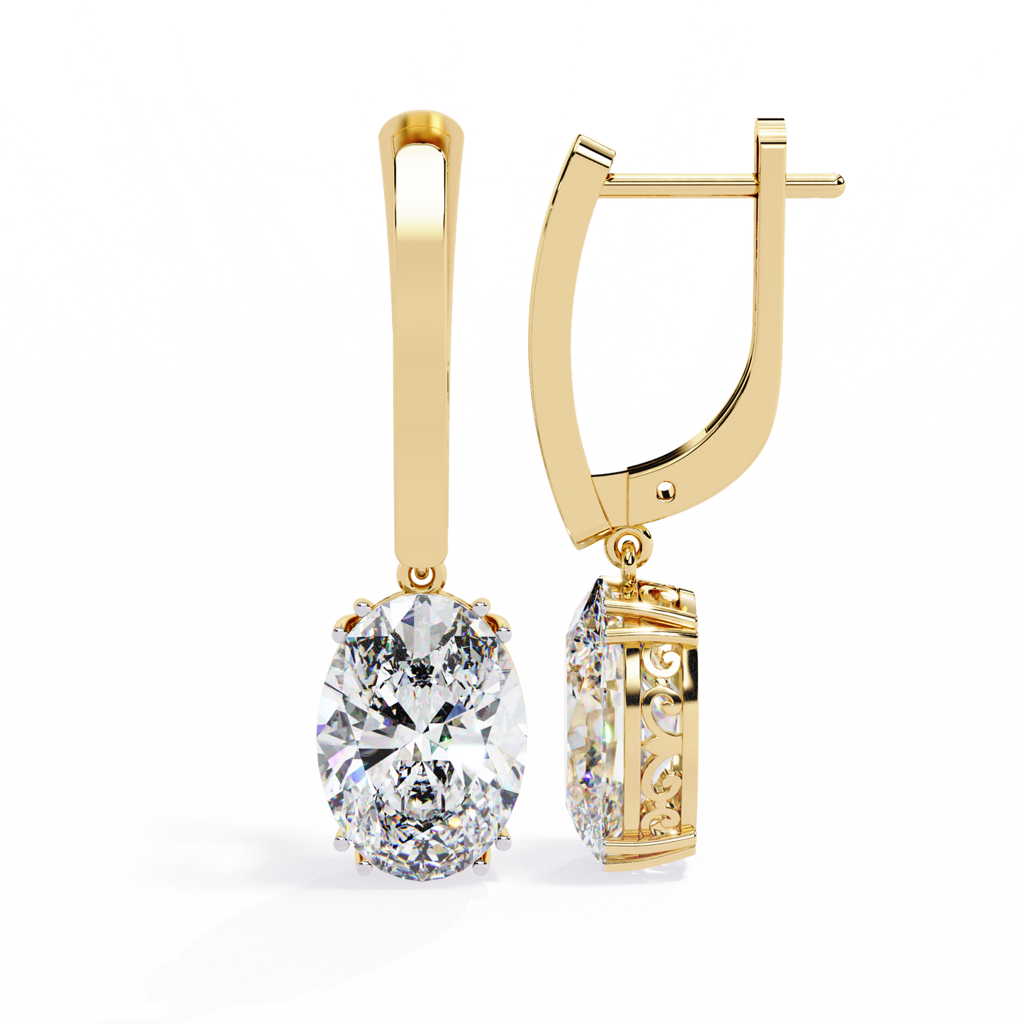 Oval Solitaire Lab Grown Diamond Hoop