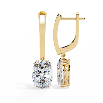 Oval Solitaire Lab Grown Diamond Hoop