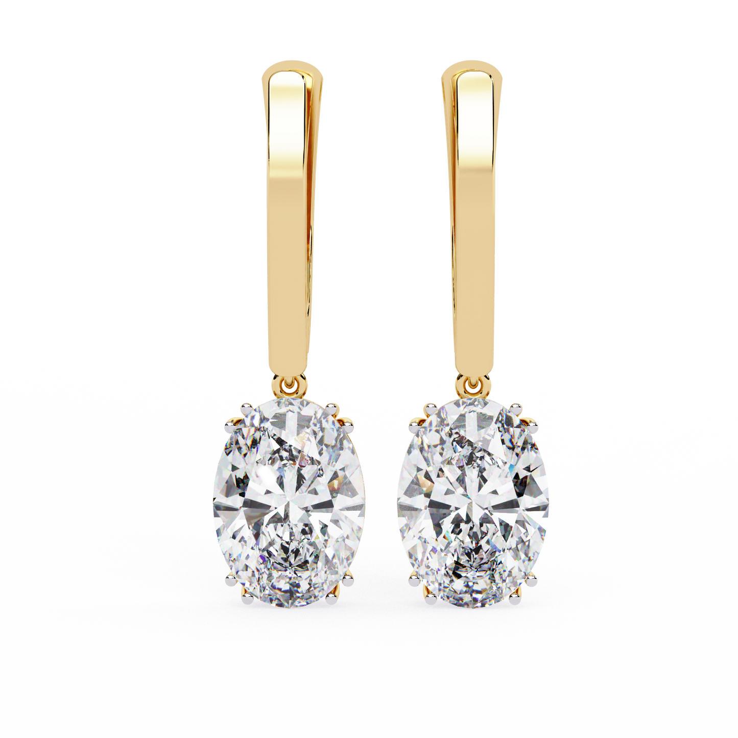 Oval Solitaire Lab Grown Diamond Hoop