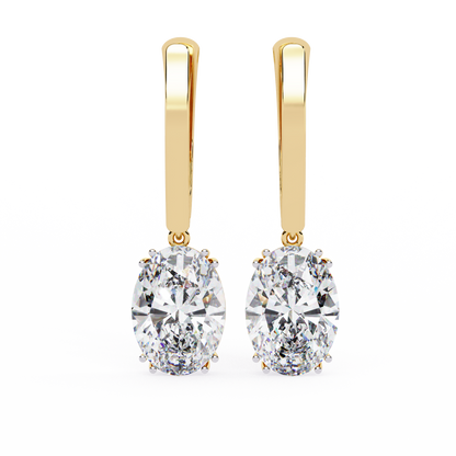 Oval Solitaire Lab Grown Diamond Hoop