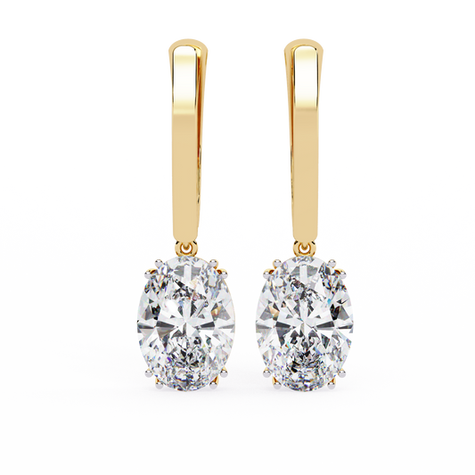 Oval Solitaire Lab Grown Diamond Hoop
