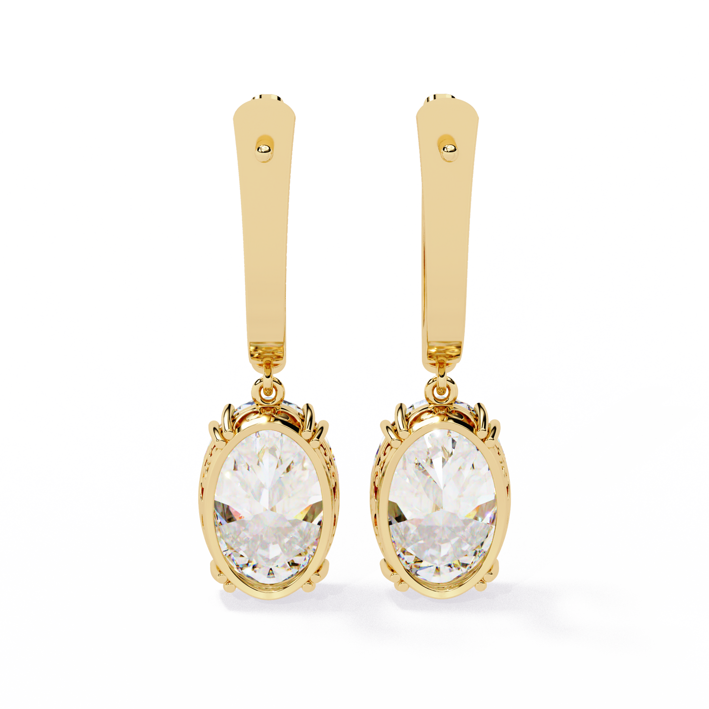 Oval Solitaire Lab Grown Diamond Hoop