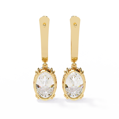 Oval Solitaire Lab Grown Diamond Hoop