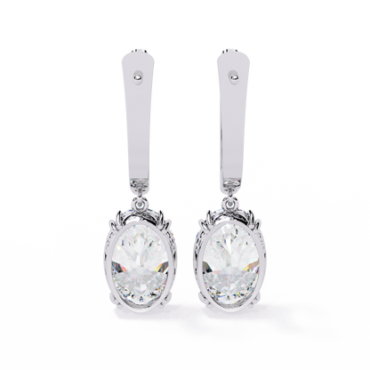 Oval Solitaire Lab Grown Diamond Hoop