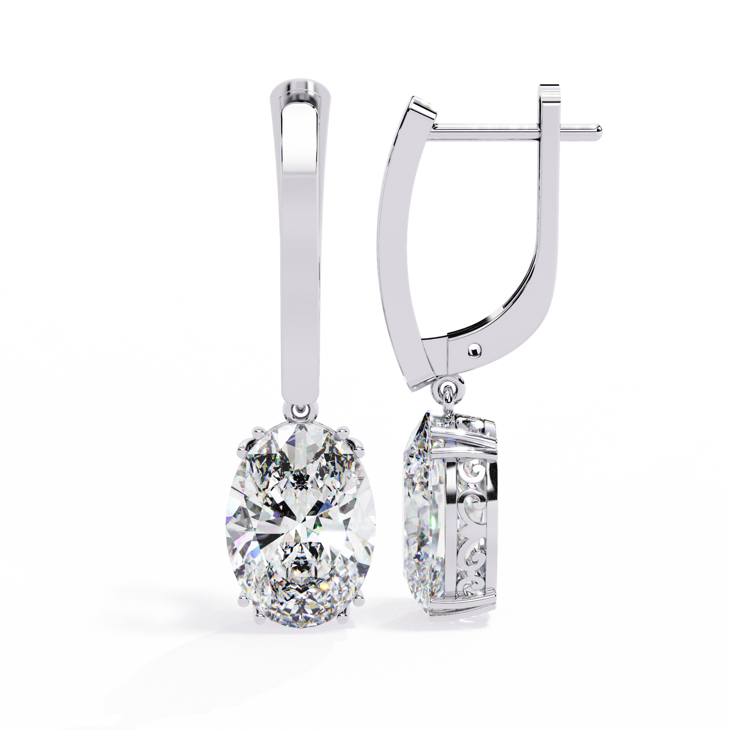 Oval Solitaire Lab Grown Diamond Hoop