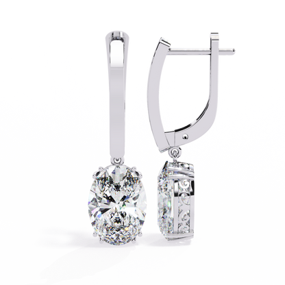 Oval Solitaire Lab Grown Diamond Hoop