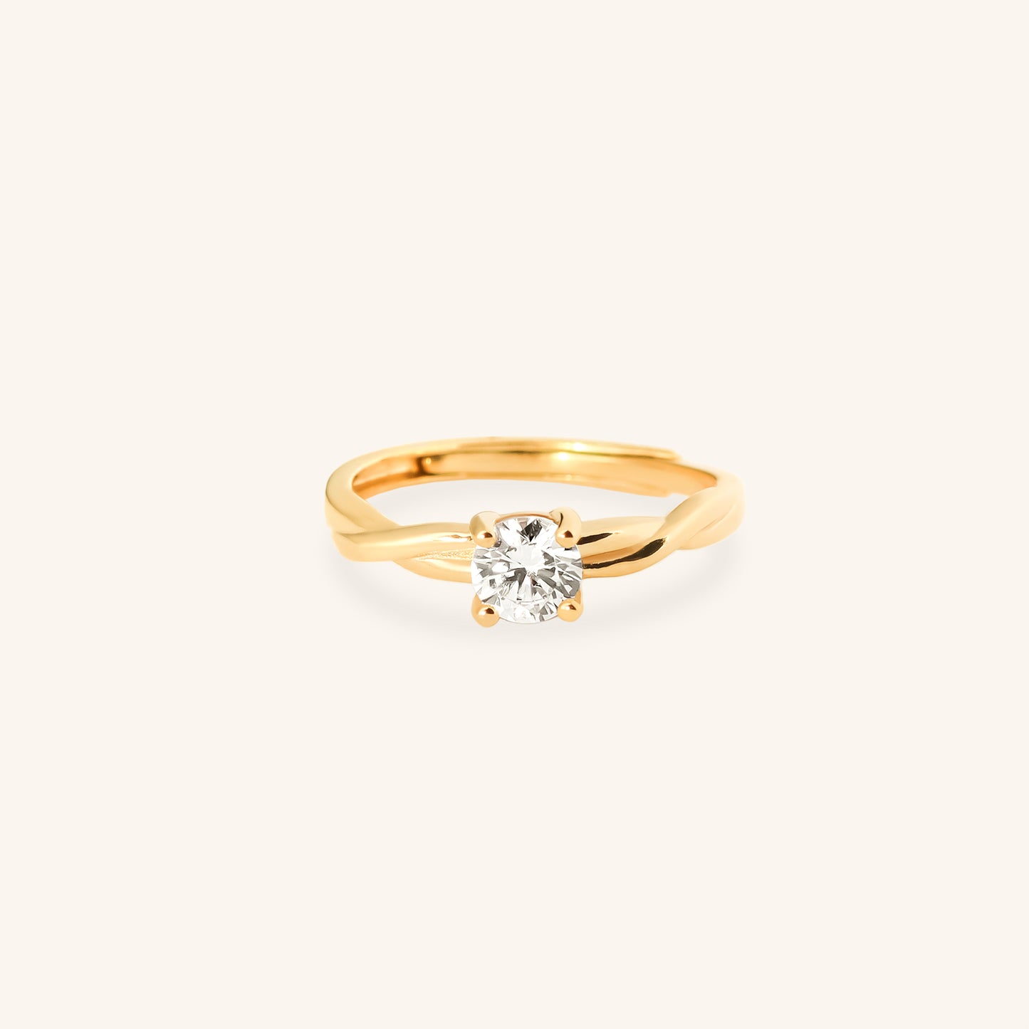 Single Solitaire Twist Ring