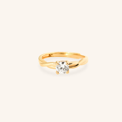 Single Solitaire Twist Ring