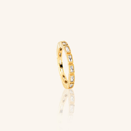 Baguette Horizontal Miligrain Band