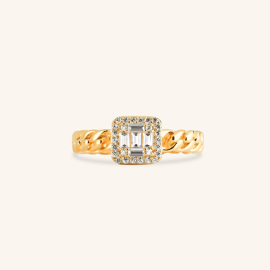 Baugget  Dia Cuban Ring