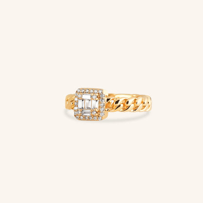 Baugget  Dia Cuban Ring