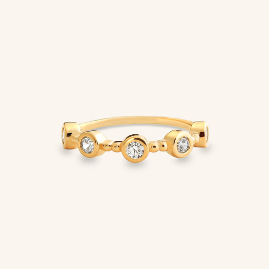 Five Diamond Bezel Ring