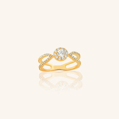 Diamond Cluster Two Line Ring