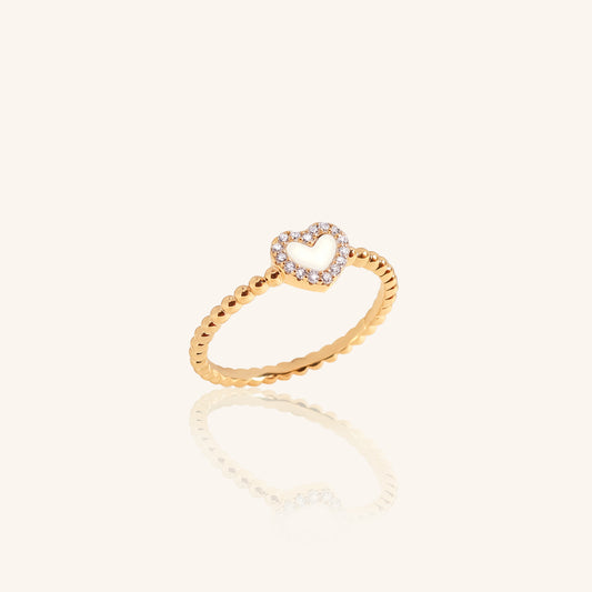 Heart MOP Ball Ring