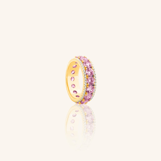 Pink Round Dia Side Dia Eternity Band