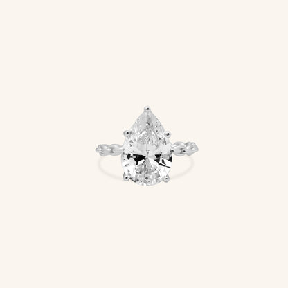 Pear Solitaire Rope Ring Swaroski