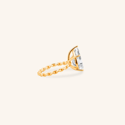 Pear Solitaire Rope Ring Swaroski