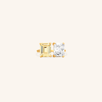 Two Emerald Cut Ring
